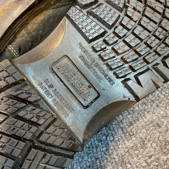 Avenger Mens 16 Foreman ROMEO Pull on Work Boots Black Leather A7111 - Picture 6 of 7